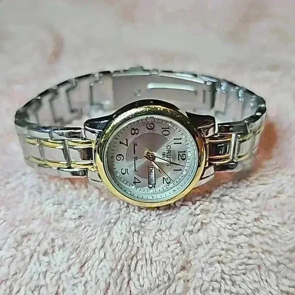 Oruss Silver & Gold Tone Link Bracelet & Round Face Watch, Day/Date Window - Picture 4 of 4